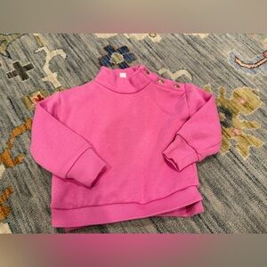 Crewcuts Toddler Girls pink Crewneck sweatshirt gold shoulder poppers size XXS